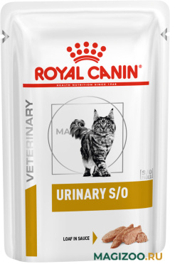 Влажный корм (консервы) ROYAL CANIN URINARY S/O для взрослых кошек при мочекаменной болезни паштет пауч (85 гр)