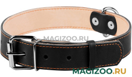 Ошейник кожаный для собак двойной черный 35 мм 48 – 63 см Collar (1 шт)