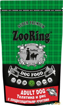 Сухой корм ZOORING ADULT DOG для взрослых собак средних и крупных пород с телятиной и рисом для суставов с хондрозащитными агентами (2 кг)