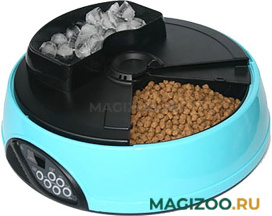 Автоматическая кормушка для кошек и собак на 4 кормления с ЖК-дисплеем и емкостью для льда Feed-Ex, голубая (1 шт УЦ)