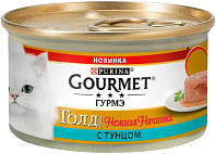 GOURMET GOLD НЕЖНАЯ НАЧИНКА для взрослых кошек с тунцом  (85 гр)