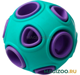 Игрушка для собак Homepet Silver Series мяч каучук бирюзово-фиолетовый 7,5 см (1 шт)