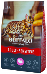 MR.BUFFALO ADULT SENSITIVE для взрослых кошек с чувствительным пищеварением с индейкой (0,4 кг)