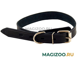 Ошейник для собак кожаный одинарный простой, черный, шир. 25 мм, ZooMaster (50 см)