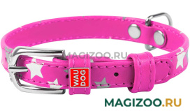 Ошейник кожаный для собак Звездочка розовый 12 мм 19 – 25 см Collar WauDog Glamour (1 шт)