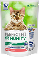 PERFECT FIT IMMUNITY для взрослых кошек для поддержки иммунитета с говядиной, семенами льна и голубикой (0,58 кг)