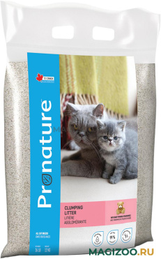 PRONATURE наполнитель комкующийся для туалета кошек с ароматом детской присыпки  (12 кг)