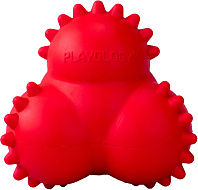 Игрушка для собак Playology Squeaky Bounce Ball мяч тройной для щенков дентальный хрустящий с ароматом говядины красный (1 шт)