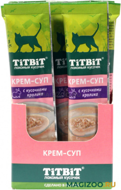 Лакомство TIT BIT для кошек крем-суп с кусочками кролика 16 шт в 1 уп 160 гр (1 уп)