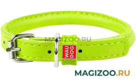 Ошейник кожаный круглый для длинношерстных собак зеленый 8 мм 25 – 33 см Collar WauDog Glamour (1 шт)