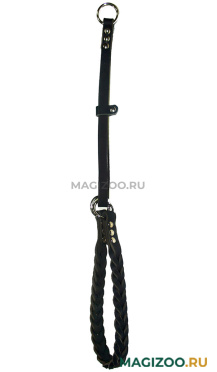 Ошейник-удавка для собак кожаный плетеный черный 12 мм Аркон (1 шт) 