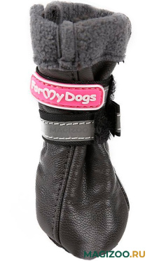 FOR MY DOGS сапоги для собак кожаные на флисе зимние темно-серые FMD618-2017 D.Grey (0)