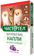 ЧИСТОТЕЛ БИО капли для собак маленьких пород и кошек против блох и клещей с лавандой уп. 2 пипетки (1 шт)