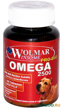 WOLMAR WINSOME PRO BIO OMEGA 2500 - Волмар синергический витаминный комплекс для собак крупных пород (100 т)
