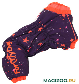 FOR MY DOGS комбинезон для собак Звезды фиолет/оранж для девочек FW1000-2021 F (22) 