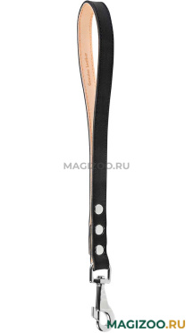 Водилка-ручка кожаная для собак черная 20 мм 40 см Collar (1 шт)