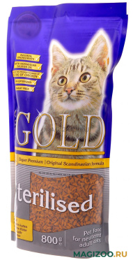 Сухой корм NERO GOLD CAT ADULT STERILISED для взрослых кастрированных котов и стерилизованных кошек (0,8 кг)