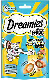 Лакомство DREAMIES MIX для кошек подушечки с лососем и сыром (60 гр)