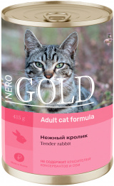 NERO GOLD ADULT CAT TENDER RABBIT для взрослых кошек с нежным кроликом (415 гр)