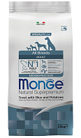MONGE SPECIALITY MONOPROTEIN DOG TROUT монобелковый для взрослых собак всех пород с форелью, рисом и картофелем (2,5 кг)