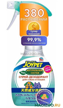 Спрей-дезодорант Premium Pet Japan Joypet для устранения неприятных запахов собак и кошек антибактериальный 270 мл (1 шт)
