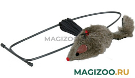 TRIXIE игрушка «Мышь на резинке», крепящаяся на дверной проем, 8 см (1 шт)