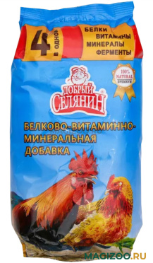 Добавка белково-витаминно-минеральная с ферментами для домашней птицы 4 в 1 ПРЕМИУМ Добрый Селянин (500 гр)