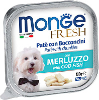 MONGE FRESH DOG для взрослых собак паштет с треской  (100 гр)