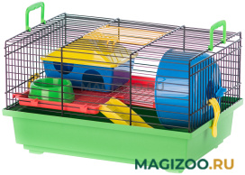 Клетка для грызунов Inter-Zoo G013 Teddy с пластиковыми цветными аксессуарами цвет в ассортименте 37 х 25 х 21 см (1 шт)