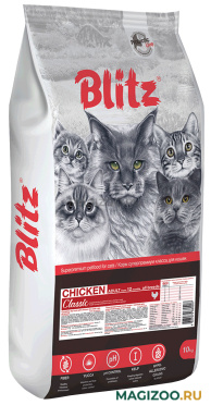 Сухой корм BLITZ CLASSIC ADULT CAT CHICKEN для взрослых кошек с курицей (10 кг)