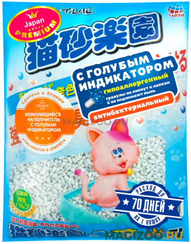 Наполнитель комкующийся Premium Pet Japan целлюлозно-полимерный с голубым индикатором для туалета кошек (7 л)