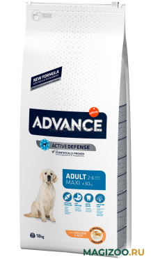 Сухой корм ADVANCE ADULT MAXI CHICKEN & RICE для взрослых собак крупных пород с курицей и рисом (18 кг)