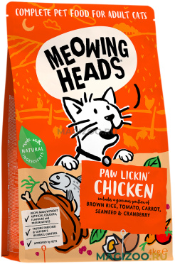 Сухой корм MEOWING HEADS Куриное наслаждение для взрослых кошек с курицей и рисом (4 кг)