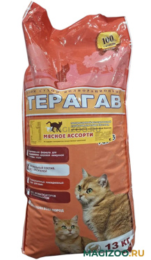 Сухой корм ТЕРАГАВ МЯСНОЕ АССОРТИ для взрослых кошек (13 кг)