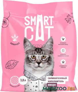 SMART CAT наполнитель микро силикагелевый для туалета кошек с ароматом лаванды (1,6 кг)