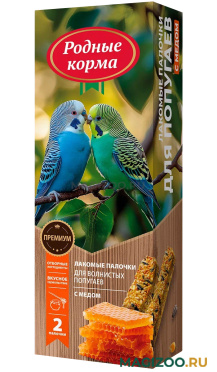 РОДНЫЕ КОРМА палочки зерновые для попугаев с медом уп. 2 шт (1 уп)
