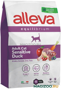 Сухой корм ALLEVA EQUILIBRIUM ADULT CAT SENSITIVE DUCK для взрослых кошек с чувствительным пищеварением с уткой  (10 кг)