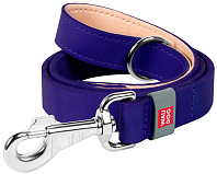Поводок кожаный для собак фиолетовый 20 мм 122 см Collar Waudog Classic (1 шт)