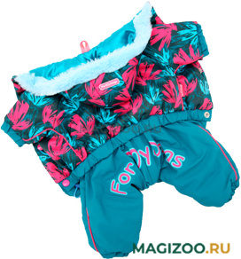 FOR MY DOGS комбинезон для собак бирюзово/розовый для девочек FW707-2019 F (22)