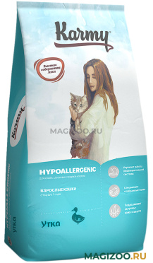 Сухой корм KARMY HYPOALLERGENIC гипоаллергенный для взрослых кошек с уткой (10 кг)