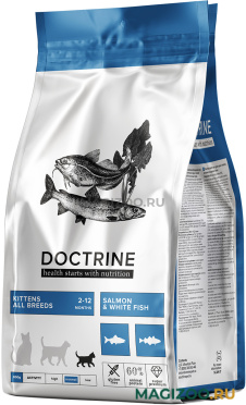 Сухой корм DOCTRINE KITTEN SALMON&WHITE FISH беззерновой для котят с лососем и белой рыбой (0,8 кг)