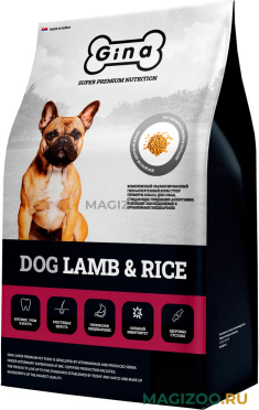 Сухой корм GINA ADULT DOG LAMB & RICE для взрослых собак с чувствительным пищеварением с ягненком и рисом 01616 (7,5 кг УЦ)