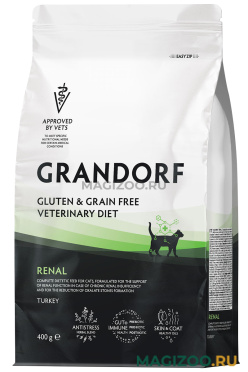 Сухой корм GRANDORF GLUTEN&GRAIN FREE VETERINARY DIET CAT RENAL диетический корм для взрослых кошек при поддержании функции почек при ХБП (0,4 кг)