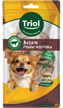 Лакомство TRIOL для собак маленьких пород мини палочки легкое говяжье 30 гр (1 шт)