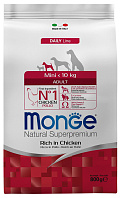 MONGE DOG MINI ADULT CHICKEN для взрослых собак маленьких пород с курицей (0,8 кг)