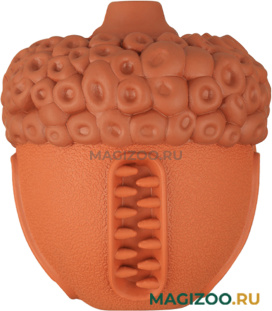 Игрушка для собак Mr.Kranch Орех с пищалкой с ароматом сливок коричневый 8,5 х 10 см (1 шт)