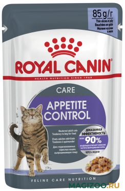 Влажный корм (консервы) ROYAL CANIN APPETITE CONTROL CARE диетические для взрослых кошек контроль выпрашивания корма в желе пауч (85 гр)