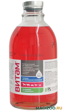 ВИТАМ витаминно-минеральный комплекс для животных раствор для инъекций 450 мл (1 шт)