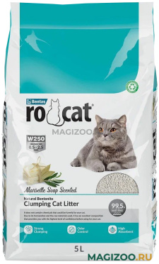 RO CAT MARSILLA SOAP наполнитель комкующийся для туалета кошек с ароматом марсельского мыла (5 л)