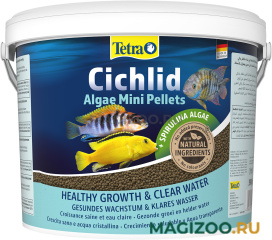 TETRA CICHLID ALGAE MINI PELLETS корм шарики для маленьких и карликовых цихлид мелкие шарики (10 л)